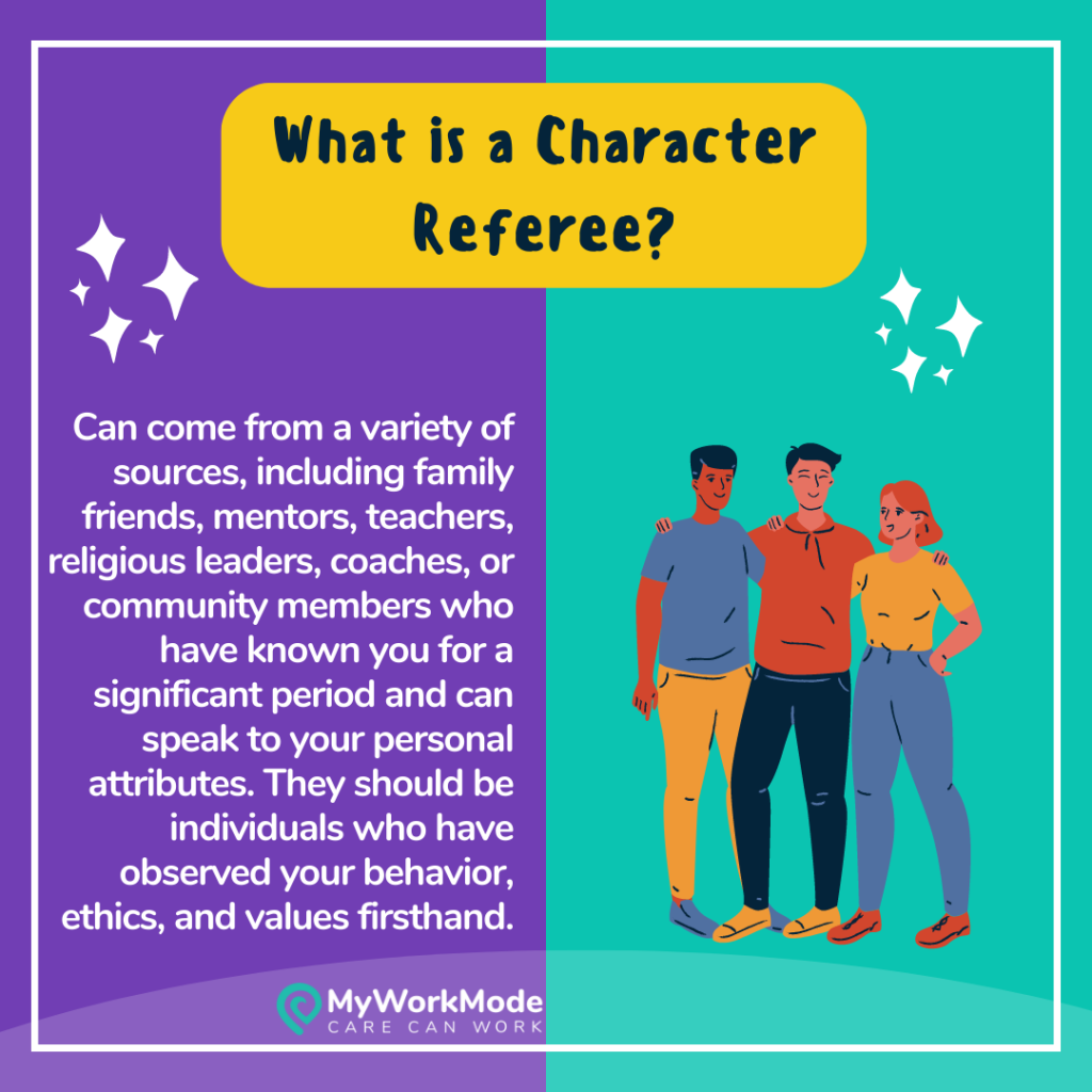 Professional and character referees. Who can I put down as a professional referee. Who can I put down as a character referee. MyWorkMode Blog.